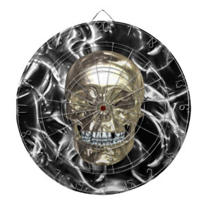 Electric Chrome Skull Dart Board
