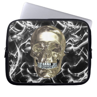Electric Chrome Skull Laptop Sleeve