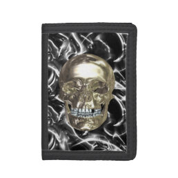 Electric Chrome Skull Wallet