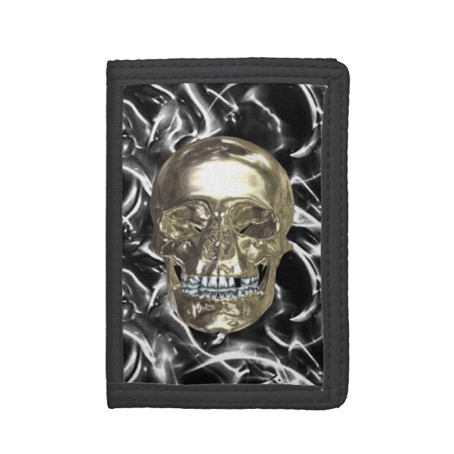 Electric Chrome Skull Wallet (Front Vertical)