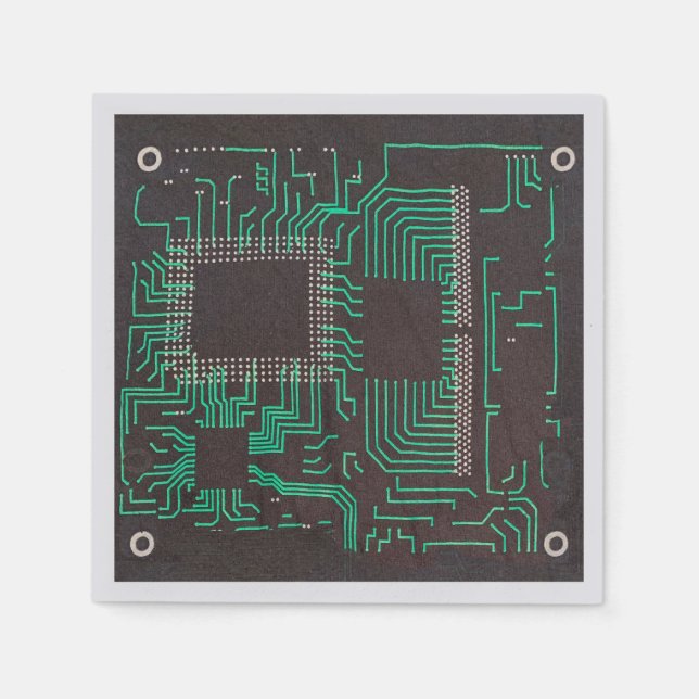 Electric Circuit Board Cocktail Napkins (Front)