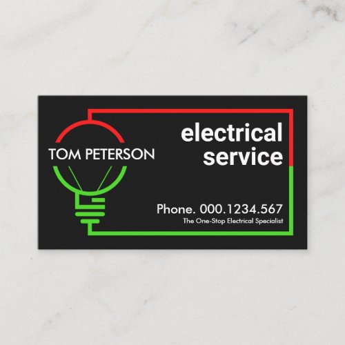 Electric Circuit Frame Powering Bulb Business Card