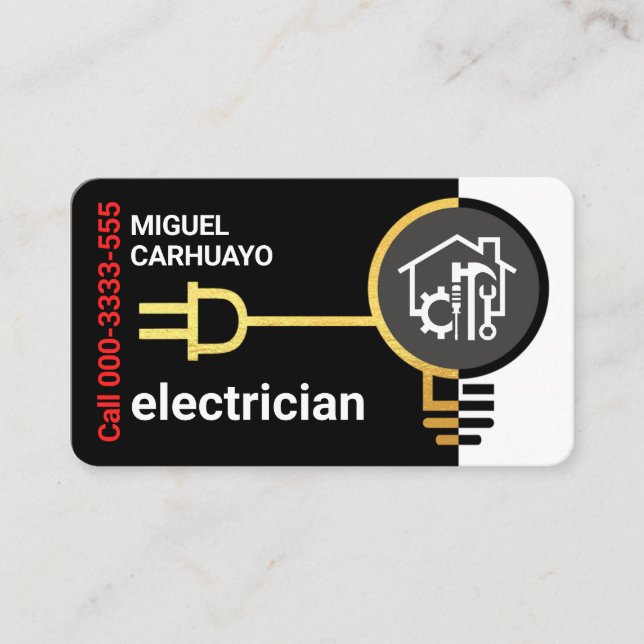 Electric Circuit Wiring Electrical Works Business Card (Front)