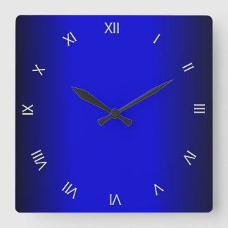 Electric Cobalt Blue Roman Numerals Wall Clock