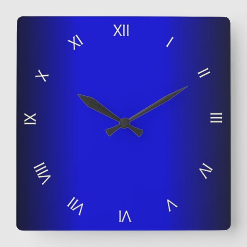 Electric Cobalt Blue Roman Numerals Wall Clock