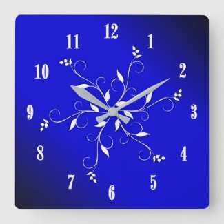 Electric Cobalt Blue White Numbers Accent