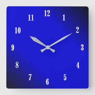 Electric Cobalt Blue White Numbers Wall Clock