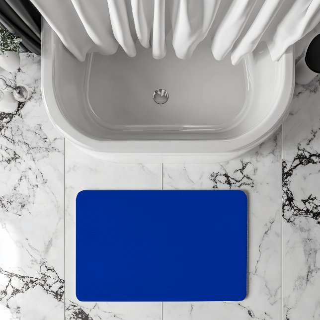 Electric Cobalt Solid Color | Classic Elegant Bath Mat (Creator Uploaded)