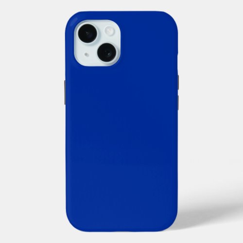 Electric Cobalt Solid Color  Classic Elegant iPhone 15 Case