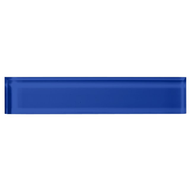 Electric Cobalt Solid Color | Classic Elegant Desk Name Plate (Front)