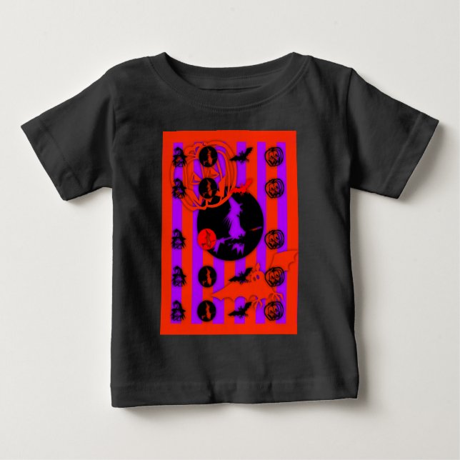Electric Colors Halloween Black Baby Tee (Front)