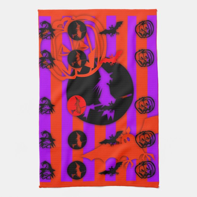 Electric Colors Pop Halloween Kitchen Towel (Vertical)