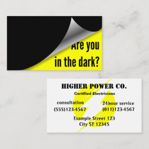 Electric Company - Electrician - Bolt Business Card