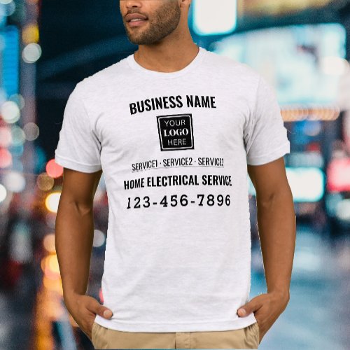Electric Company Service QR code Logo Custom Work T_Shirt