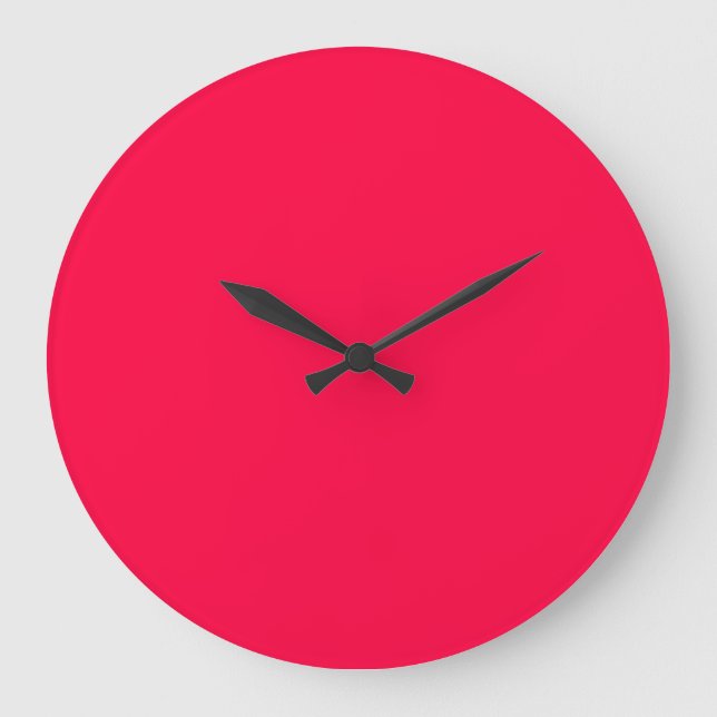 Electric Crimson Contemporary Complementary Color Large Clock (Front)
