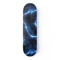 Electric Current Blue Pattern Skateboard