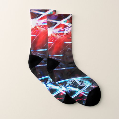 Electric Cyber Punk Neon Dream Socks