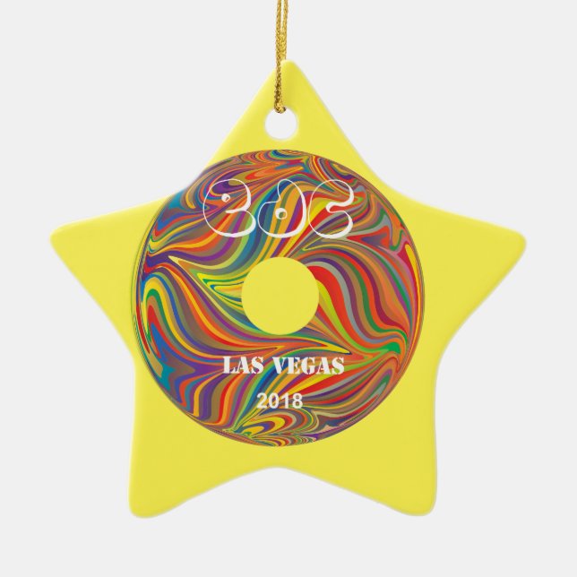 Electric Daisy Carnival Record Ceramic Ornament (Front)