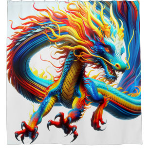 Electric Dragon Flame Motion Shower Curtain