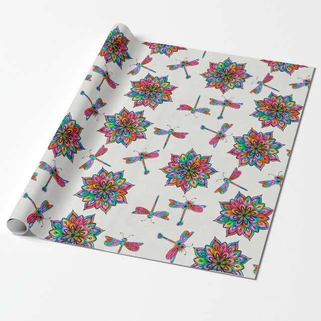 Electric Dragonfly A Wrapping Paper (Unrolled)