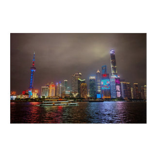 Electric Dreams - Futuristic Shanghai Skyline, A C Acrylic Print