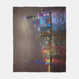 Electric Dreams - Futuristic Shanghai Skyline, A C Fleece Blanket