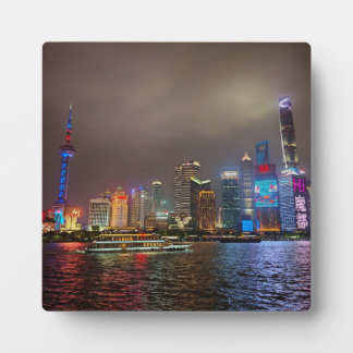 Electric Dreams - Futuristic Shanghai Skyline, A C Plaque