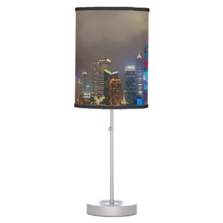 Electric Dreams - Futuristic Shanghai Skyline, A C Table Lamp