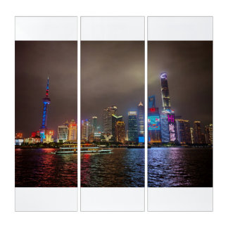 Electric Dreams - Futuristic Shanghai Skyline, A C Triptych