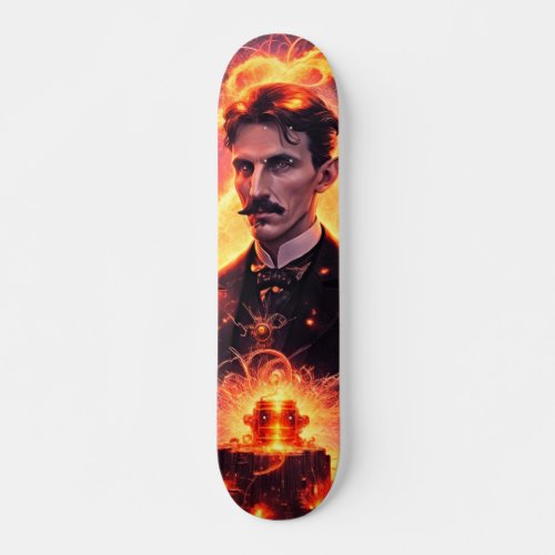 Electric Dreams Nikola Tesla Steampunk Artwork Skateboard
