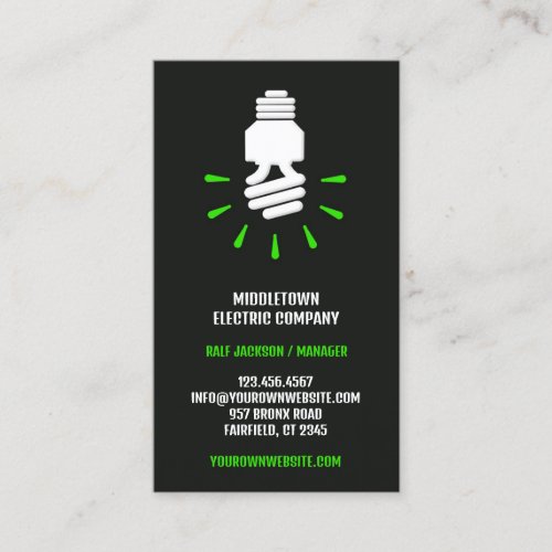 Electric "Go Green" Business Card