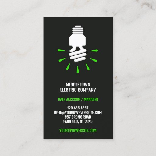 Customizable Electric "Go Green" Business Card