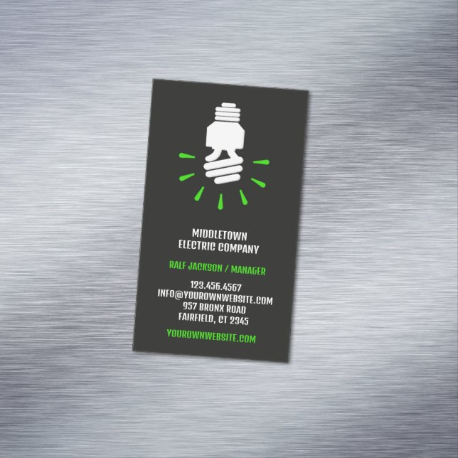 Electric Eco Bulb Business Card Magnet (In Situ)