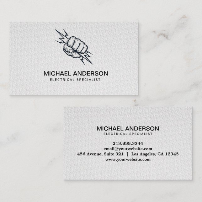 Electric Electrical Electrician Professional  Business Card (Front/Back)