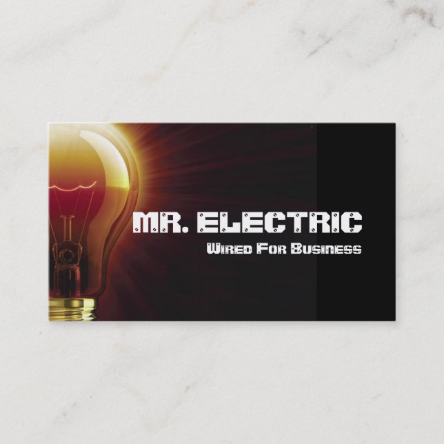 Electric Electrician Electricity Business Card (Front)