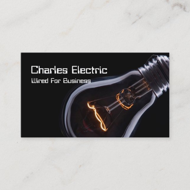 Electric Electrician Electricity Business Card (Front)