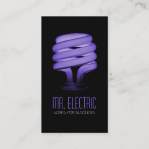 Electric, Electrician, Electricity Light Bulb Business Card