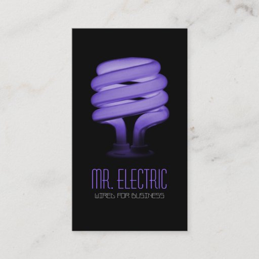 Customizable Electric, Electrician, Electricity Light Bulb Business Card Templates