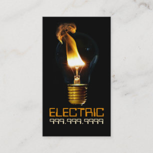 Electric Electrician Electricity Light Bulb Business Card