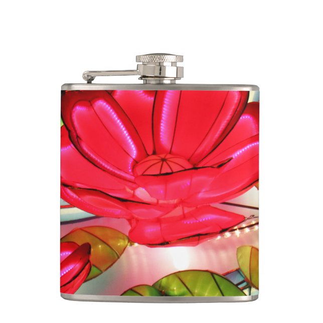 Electric Elegance in Rose  Flask (Front)