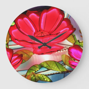Electric Elegance in Rose Large Clock
