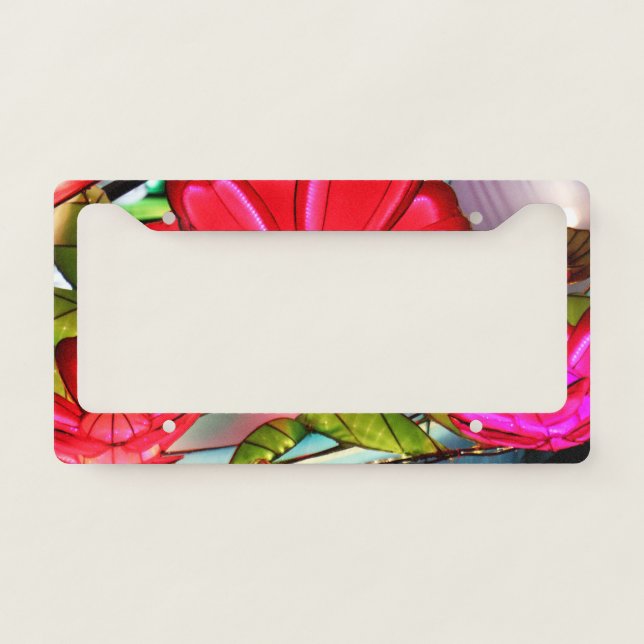 Electric Elegance in Rose  License Plate Frame (Front)