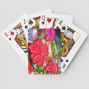 Electric Elegance in Rose Poker Cards