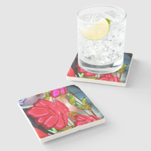 Electric Elegance in Rose Stone Coaster
