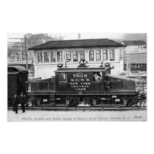 Electric engine Detroit River Tunnel Co Vintage Photo Print