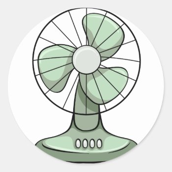 Electric Fan Classic Round Sticker by GraphicsRF at Zazzle