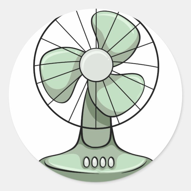 Electric fan classic round sticker (Front)