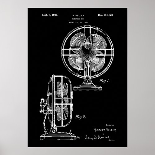 Electric Fan Patent Poster