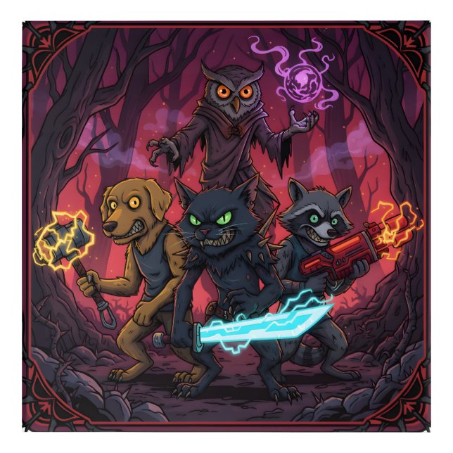 Electric Fantasy Animal Warrior Art (Front)