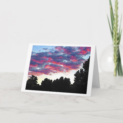 Electric Fire Clouds Card Notecard